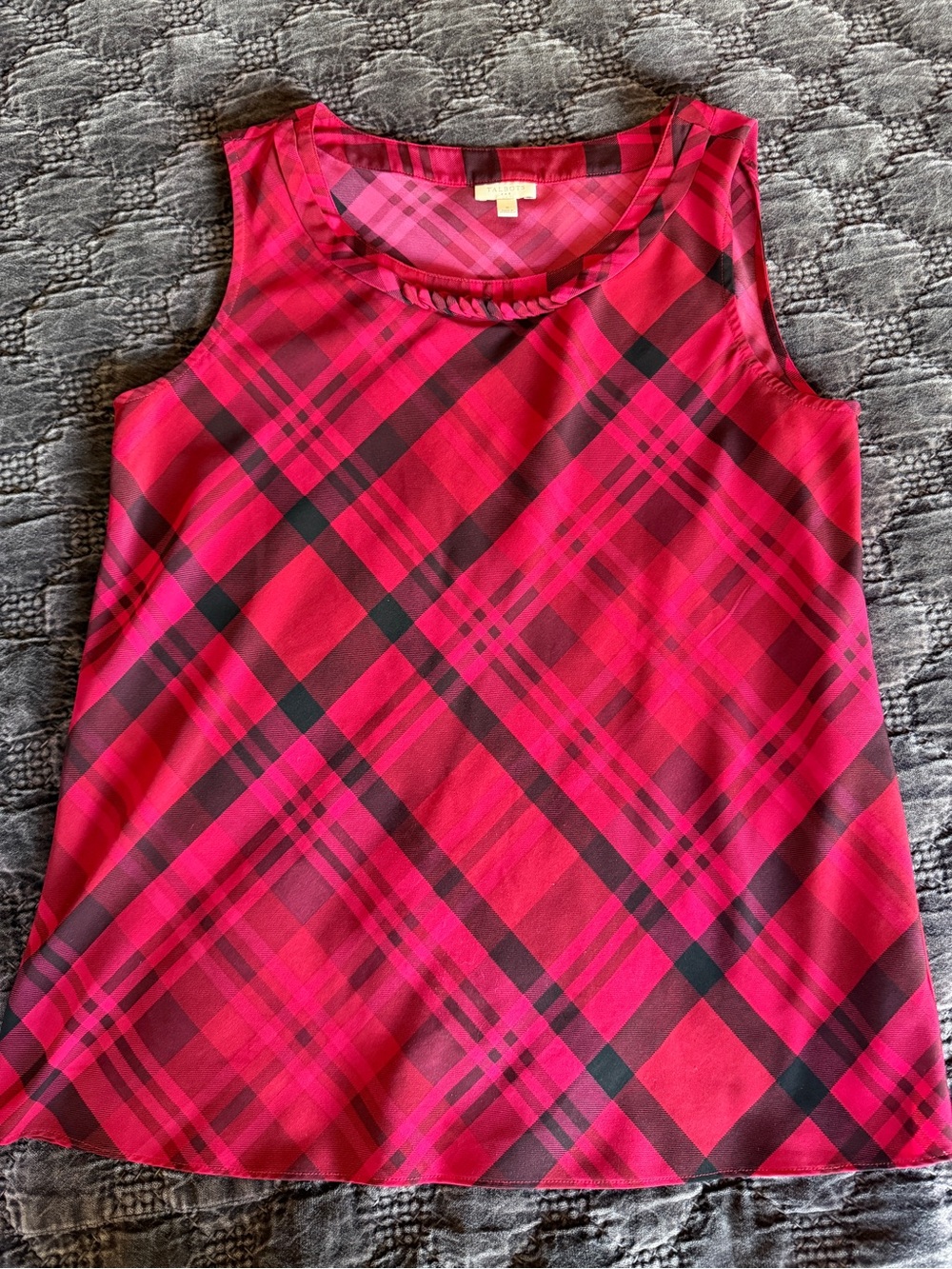 Talbots Red and Black Plaid Sleeveless Tank Top